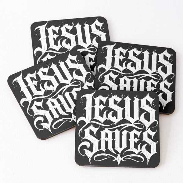 Item preview, Jesus Saves Matthew 1:21 Bold Christian Text Tee designed and sold by PureGritFaith.