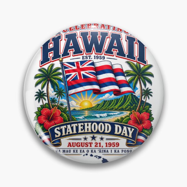 Item preview, Vintage Hawaii Statehood Day 1959 | Aloha Hawaiian Flag Tropical Retro Design designed and sold by Cellara91.