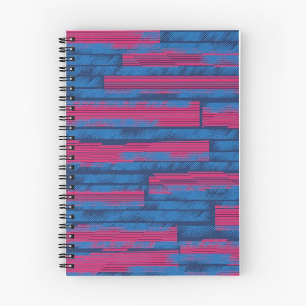 Aperçu de l'œuvre Motif Cyberpunk Glitch à demi-teintes bleu marine et rose créée et vendue par ImStickerHappy.