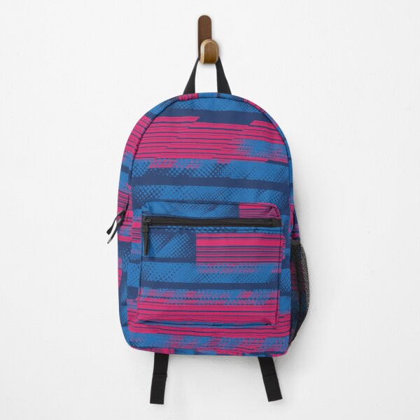 Item preview, Cyberpunk Glitch Halftone Grid Navy Blue and Pink Pattern designed and sold by ImStickerHappy.