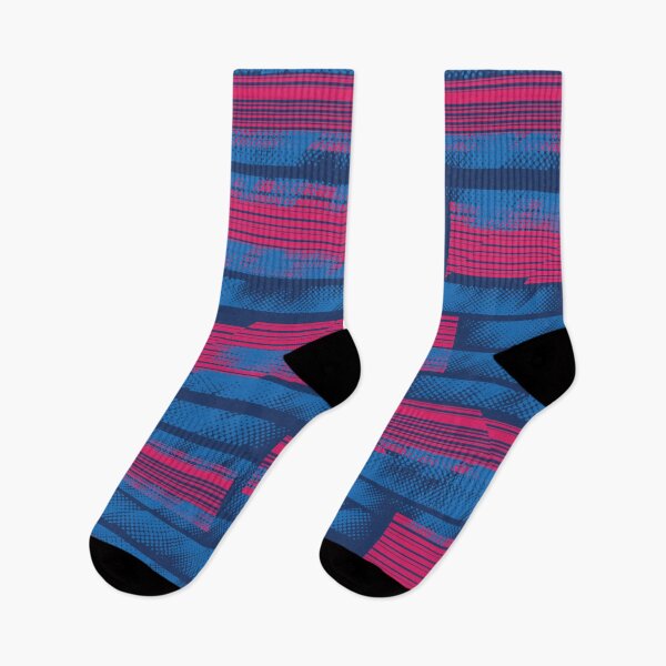 Item preview, Cyberpunk Glitch Halftone Grid Navy Blue and Pink Pattern designed and sold by ImStickerHappy.