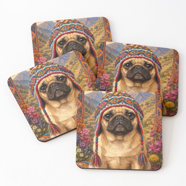 Item preview, Pug on Tour Peru  designed and sold by FloramoonArt.