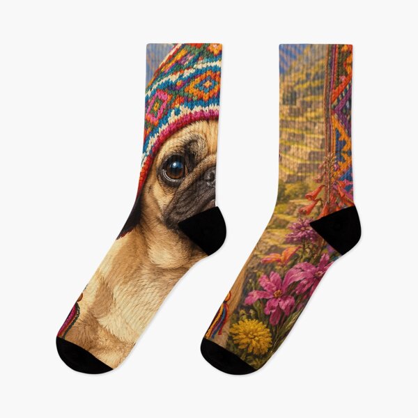 Item preview, Pug on Tour Peru  designed and sold by FloramoonArt.