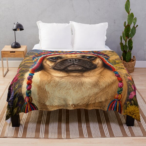 Item preview, Pug on Tour Peru designed and sold by FloramoonArt.