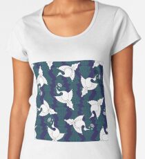 Seamless pattern of Art Deco inspired birds and flowers. Premium Scoop T-Shirt