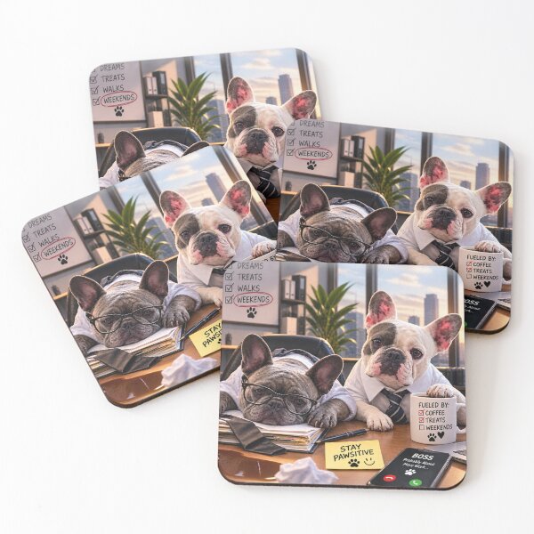 Item preview, Funny French Bulldog 9 to 5 Office Burnout - Monday Again designed and sold by FrenchiesMoneyEaters.