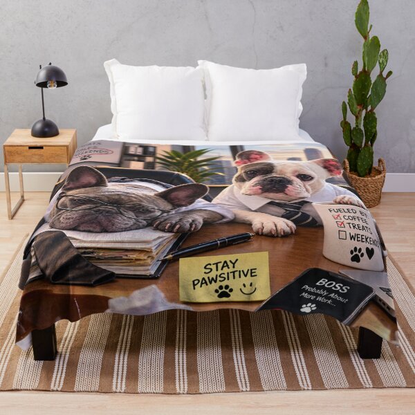 Item preview, Funny French Bulldog 9 to 5 Office Burnout - Monday Again designed and sold by FrenchiesMoneyEaters.
