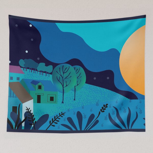 Item preview, night city and the moon designed and sold by Zhanna LL.