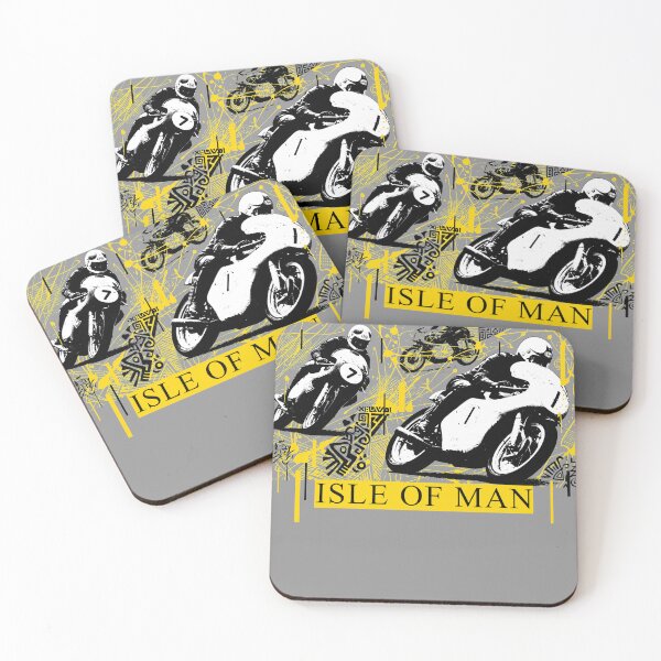 Item preview, Isle of Man TT Abstract Yellow Splatter Motorcycle Racing designed and sold by KiwiRider.
