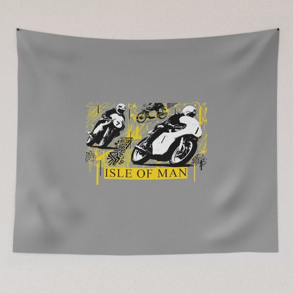 Item preview, Isle of Man TT Abstract Yellow Splatter Motorcycle Racing designed and sold by KiwiRider.