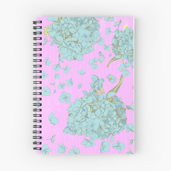 Item preview, Pattern - Hand-drawn Cyan on Pink Hydrangea designed and sold by Eejee-SK.