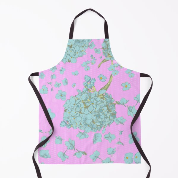 Item preview, Pattern - Hand-drawn Cyan on Pink Hydrangea designed and sold by Eejee-SK.