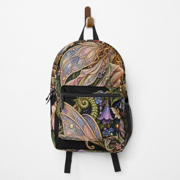 Item preview, Fairycore Butterfly Lantern Keeper – Enchanted Fairy Embroidery Art designed and sold by Emoji Emblems.