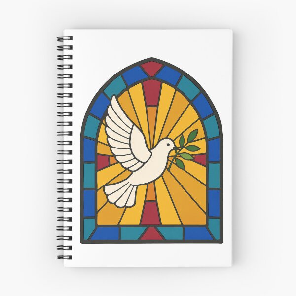 Item preview, Stained Glass Dove and Olive Branch Church Window designed and sold by eignvalue.