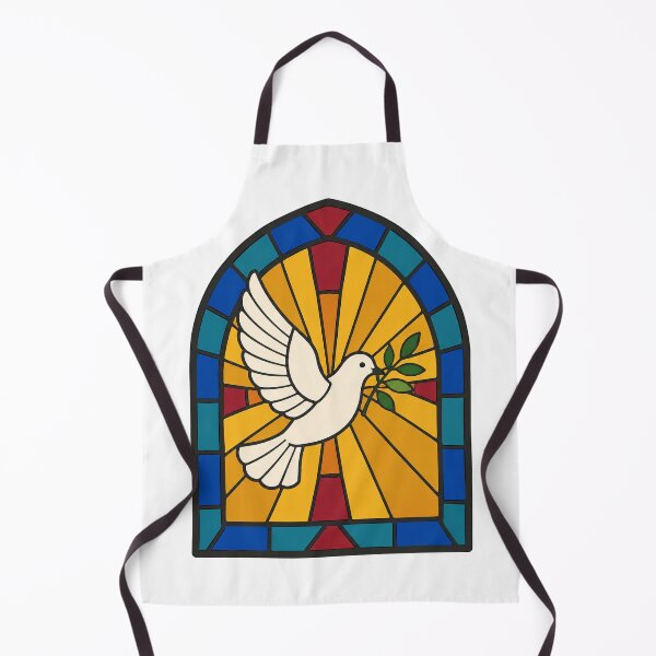 Item preview, Stained Glass Dove and Olive Branch Church Window designed and sold by eignvalue.