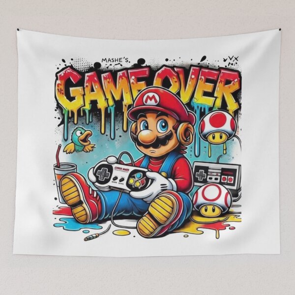 Item preview, Mario Game Over Street Graffiti Art Gamer Illustration designed and sold by FreakToons.