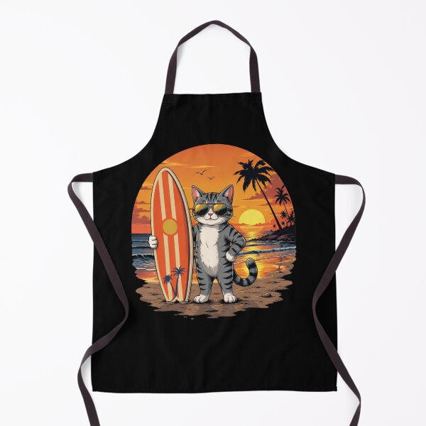 Item preview, Surfer Cat on beach designed and sold by Konvero.