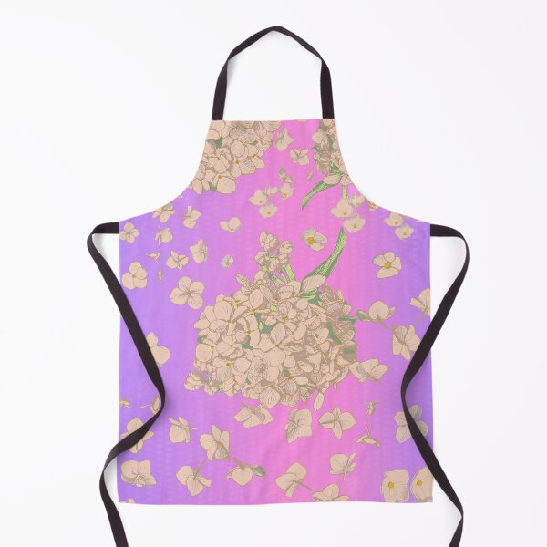 Item preview, Pattern - Hand-drawn Peach on Vaporwave gradient with Hydrangea designed and sold by Eejee-SK.