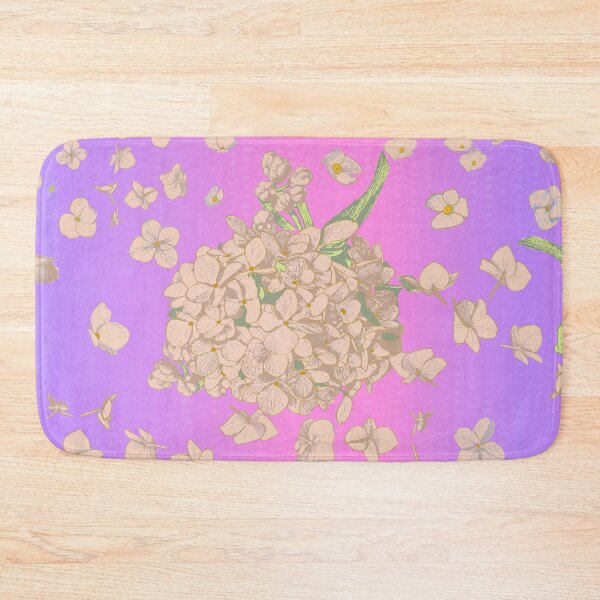 Item preview, Pattern - Hand-drawn Peach on Vaporwave gradient with Hydrangea designed and sold by Eejee-SK.