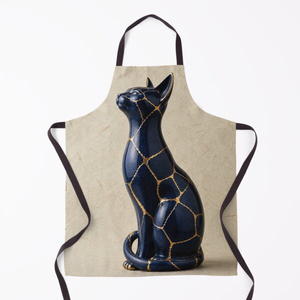 Item preview, Kintsugi Cat Silhouette on Washi Paper - Japanese Wabi-Sabi Cat Art designed and sold by Purrfecta.