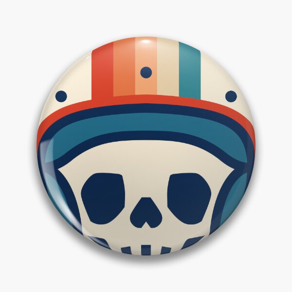 Item preview,  Retro 70s Biker Skull Motorcycle Helmet Sticker Graphic designed and sold by ImStickerHappy.