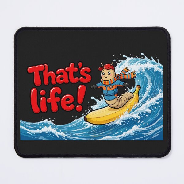 Item preview, That's Life! Surfing Worm On Banana - Funny Surf Design designed and sold by Surviving Monday Club.