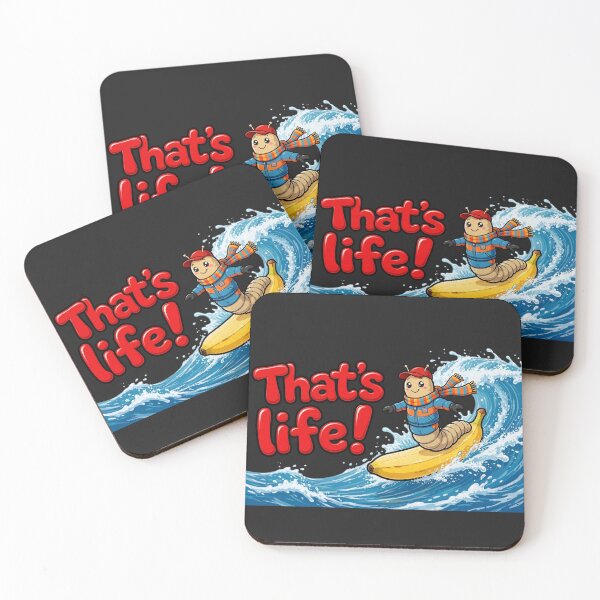 Item preview, That's Life! Surfing Worm On Banana - Funny Surf Design designed and sold by Surviving Monday Club.