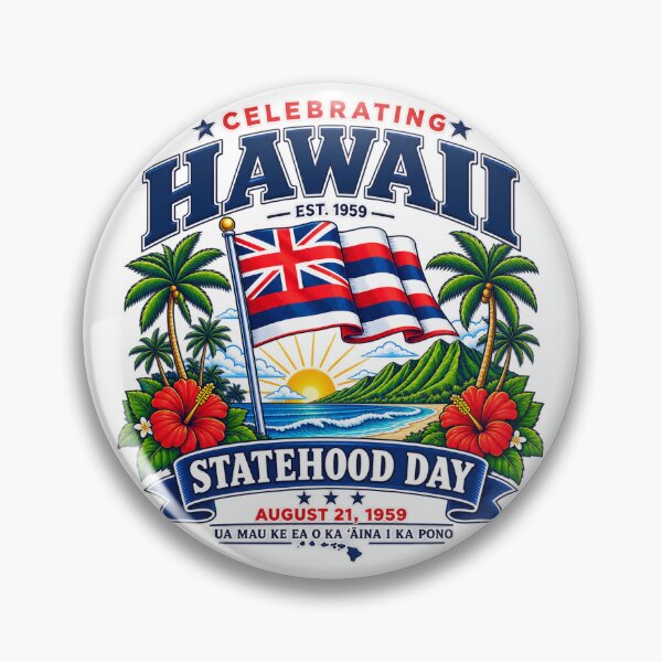 Item preview, Vintage Hawaii Statehood Day 1959 | Aloha Hawaiian Flag Tropical Retro Design designed and sold by Cellara91.