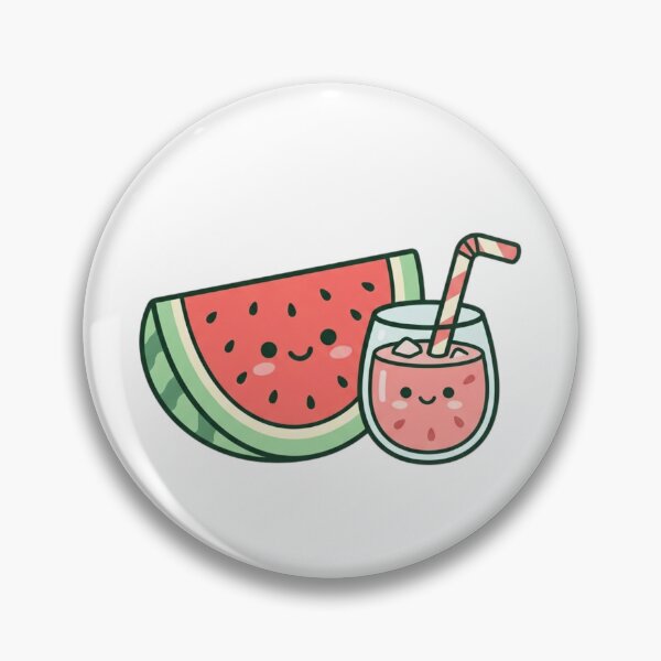 Item preview, Kawaii Watermelon Slice and Drink Art designed and sold by ajamzbox.