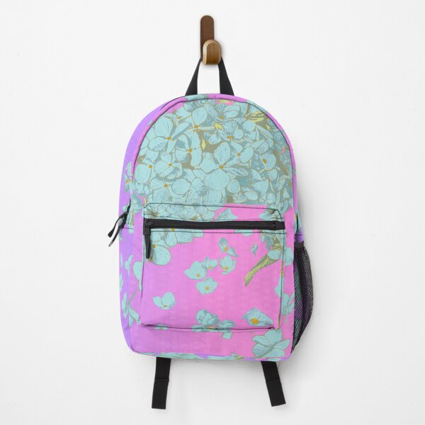 Item preview, Pattern - Hand-drawn Cyan on Vaporwave gradient with Hydrangea designed and sold by Eejee-SK.