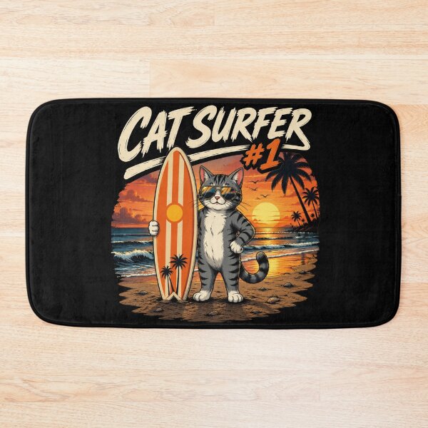 Item preview, Cat Surfer number 1 designed and sold by Konvero.
