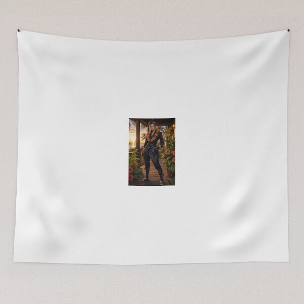 Item preview, Woman in black aloha attire at sunset designed and sold by CathryneDelamort.
