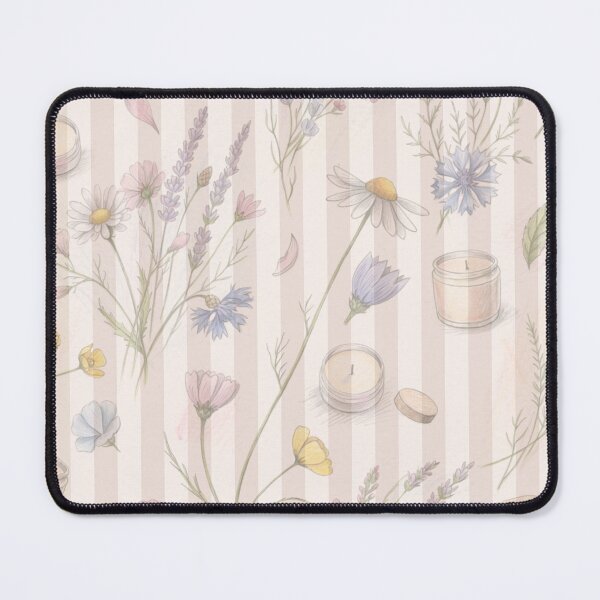 Item preview, Pastel Floral & Candle Pattern — Beige Stripes designed and sold by NNhu.