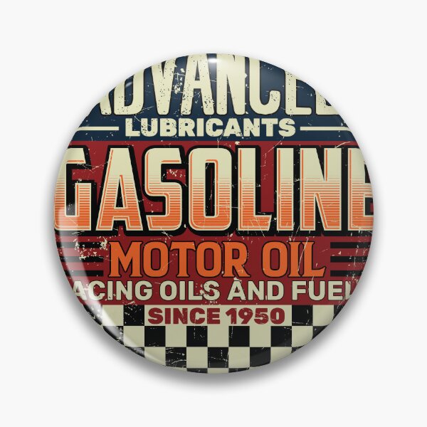 Item preview, Vintage Gasoline Advanced Lubricants Retro Racing Sign Sticker designed and sold by ImStickerHappy.