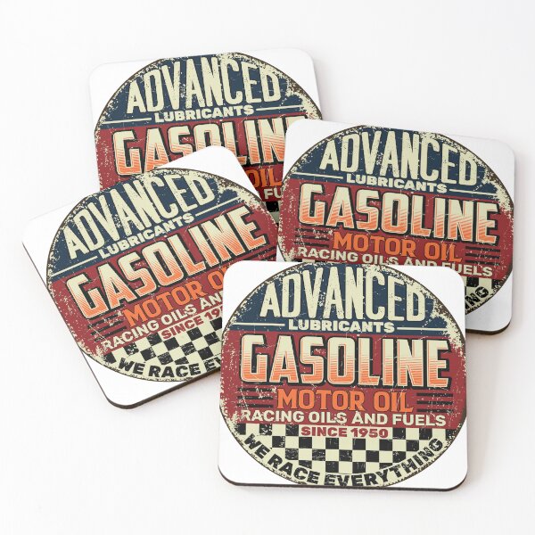 Item preview, Vintage Gasoline Advanced Lubricants Retro Racing Sign Sticker designed and sold by ImStickerHappy.