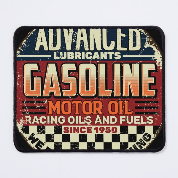Item preview, Vintage Gasoline Advanced Lubricants Retro Racing Sign Sticker designed and sold by ImStickerHappy.