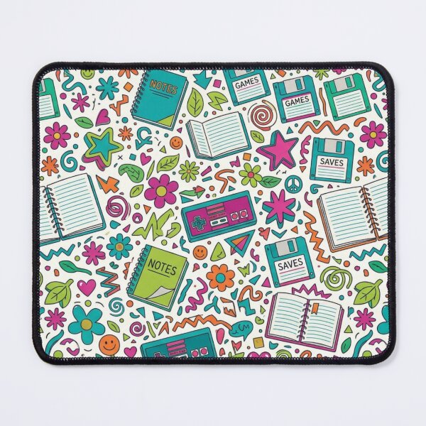 Item preview, 90s Retro Gaming and School Doodle Seamless Pattern designed and sold by QCena.