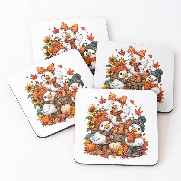 Item preview, Autumn Duck Friends – Cute Fall Ducks in Cozy Sweaters designed and sold by afr-saad.