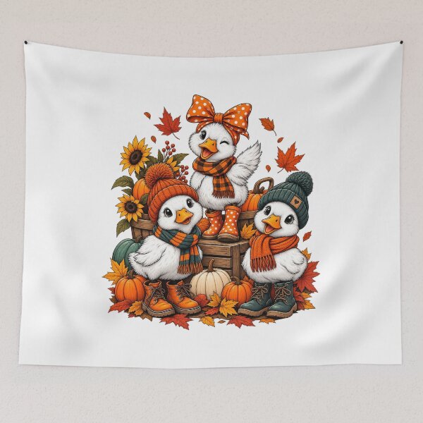 Item preview, Autumn Duck Friends – Cute Fall Ducks in Cozy Sweaters designed and sold by afr-saad.