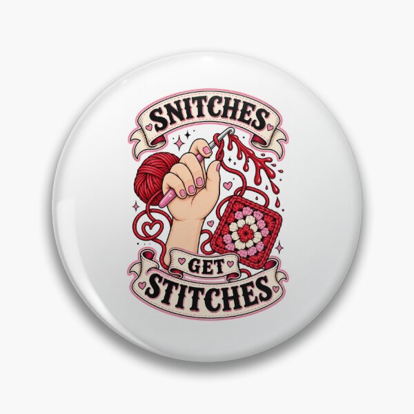 Item preview, Snitches Get Stitches — Cute Crochet Yarn Pun designed and sold by TheRoll.