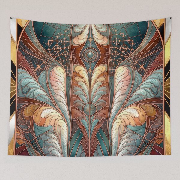Item preview, Art Nouveau Stained Glass Feathers Elegance designed and sold by Frackxion.