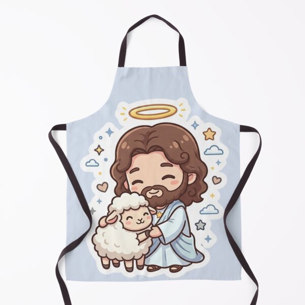 Item preview, Jesus with Sheep Kawaii Style for Children designed and sold by MantoSagrado.