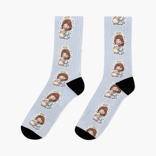 Item preview, Jesus with Sheep Kawaii Style for Children designed and sold by MantoSagrado.