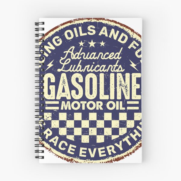 Item preview, Retro Navy Blue Gasoline Advanced Lubricants Round Sticker designed and sold by ImStickerHappy.
