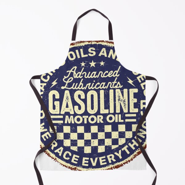 Item preview, Retro Navy Blue Gasoline Advanced Lubricants Round Sticker designed and sold by ImStickerHappy.
