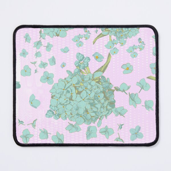 Item preview, Pattern - Hand-drawn Teal on Bubblegum Hydrangea designed and sold by Eejee-SK.