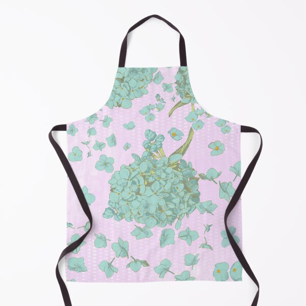 Item preview, Pattern - Hand-drawn Teal on Bubblegum Hydrangea designed and sold by Eejee-SK.