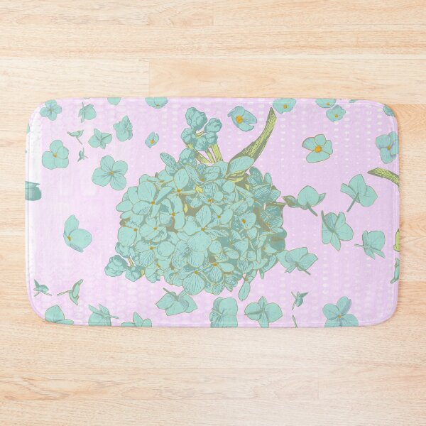 Item preview, Pattern - Hand-drawn Teal on Bubblegum Hydrangea designed and sold by Eejee-SK.
