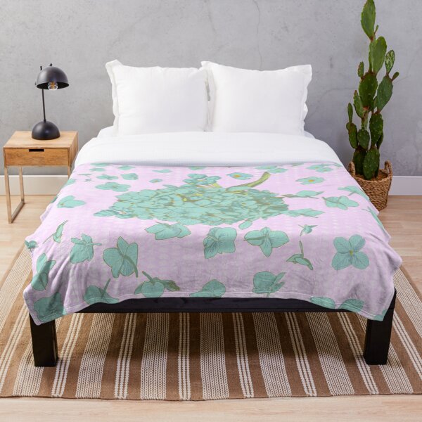 Item preview, Pattern - Hand-drawn Teal on Bubblegum Hydrangea designed and sold by Eejee-SK.
