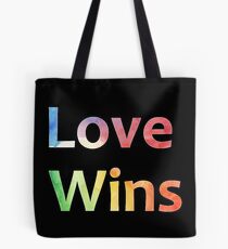 Small Logo Love Wins Slogan Pride 2018 Tote Bag
